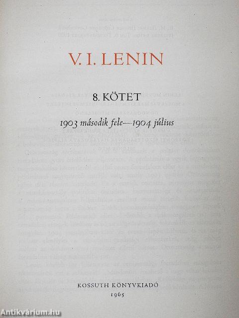V. I. Lenin összes művei 8.