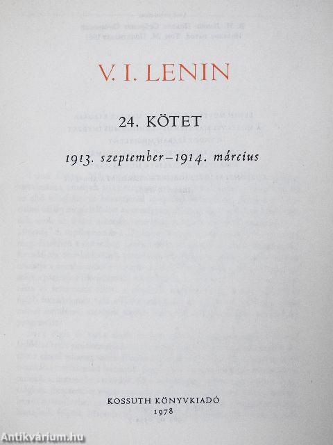 V. I. Lenin összes művei 24.