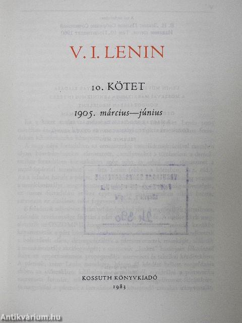 V. I. Lenin összes művei 10.