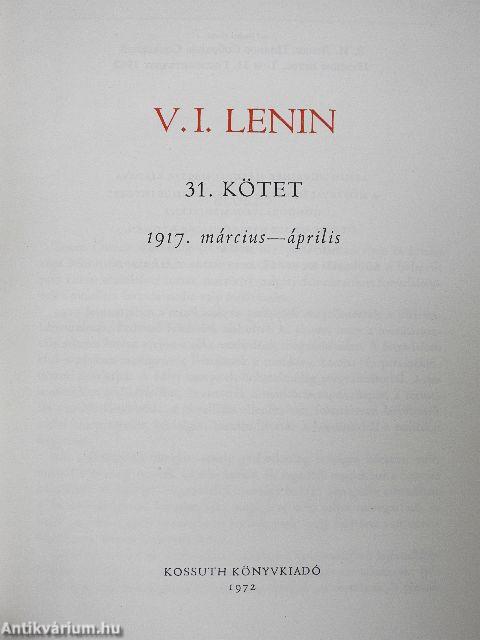 V. I. Lenin összes művei 31.