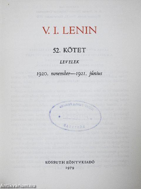 V. I. Lenin összes művei 52.
