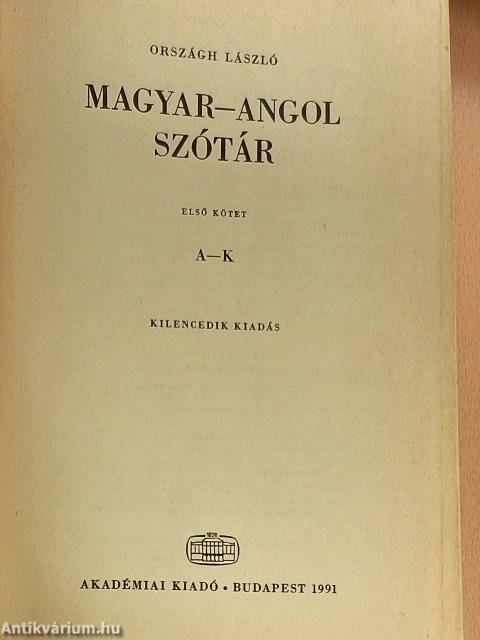 Magyar-angol nagyszótár 1-2.