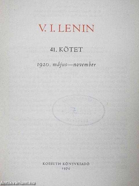 V. I. Lenin összes művei 41.