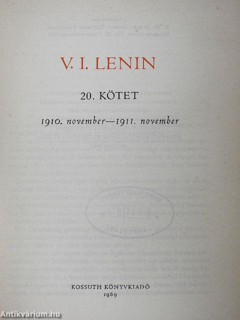 V. I. Lenin összes művei 20.