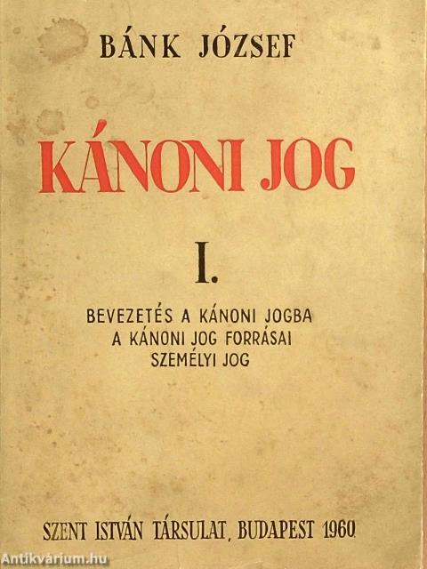 Kánoni jog I.
