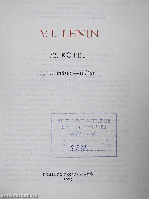 V. I. Lenin összes művei 32.