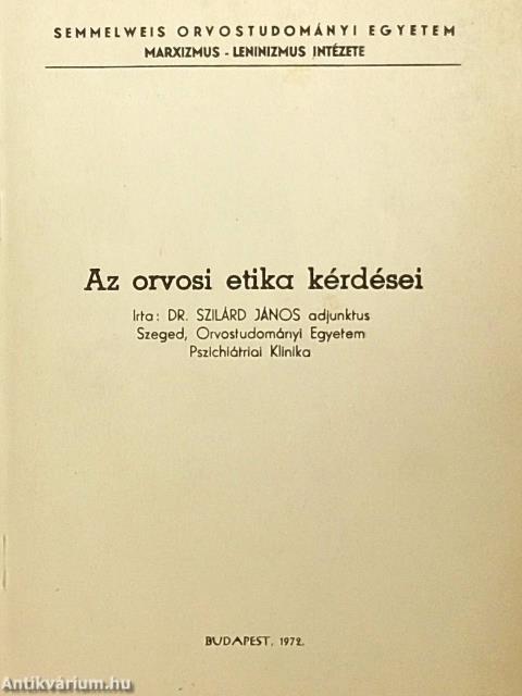 Az orvosi etika kérdései