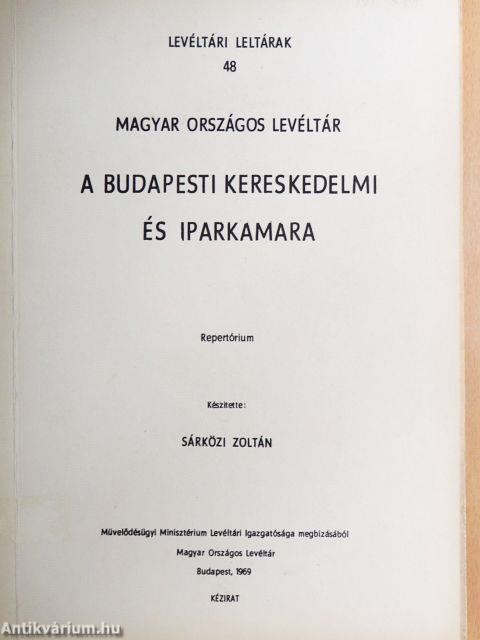 A Budapesti Kereskedelmi és Iparkamara
