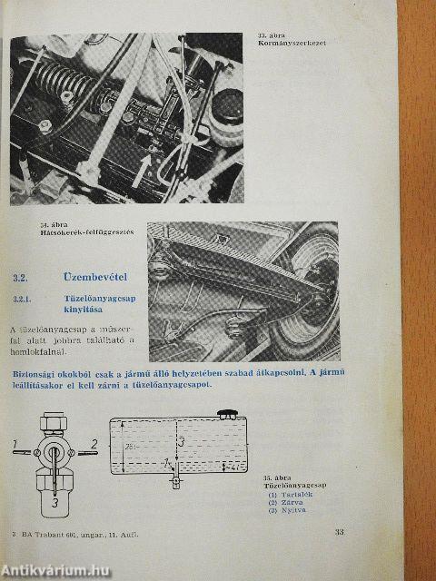 Trabant 601 kezelési útmutatója