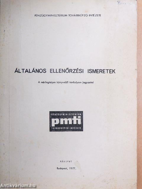 Általános ellenőrzési ismeretek