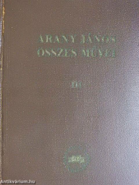 Arany János összes művei III.
