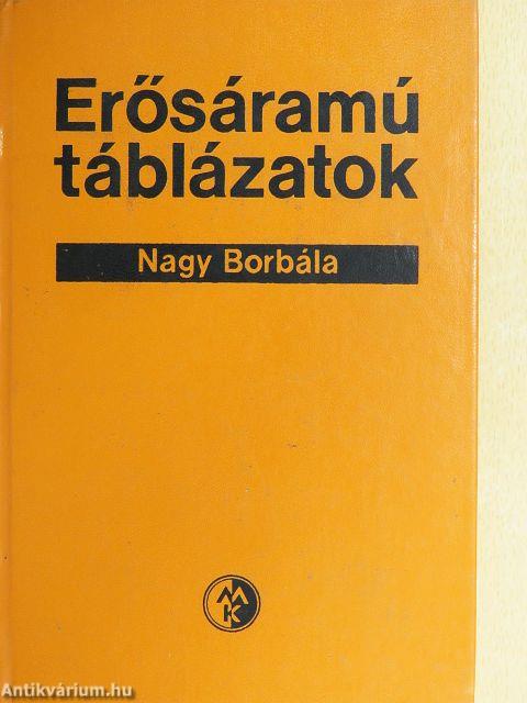 Erősáramú táblázatok