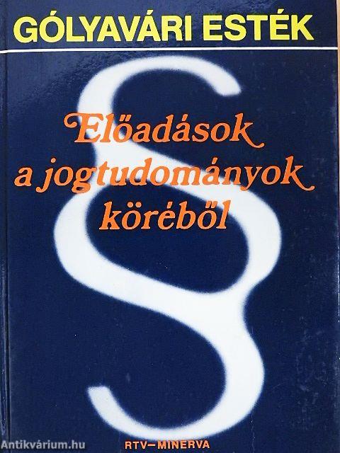 Előadások a jogtudományok köréből