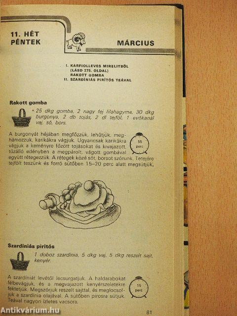 Hónapok, napok, ételek