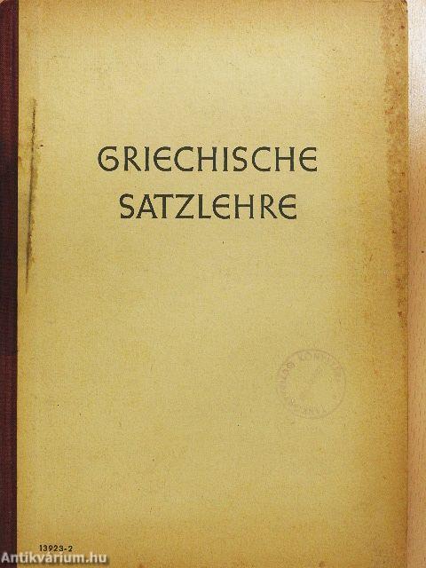 Griechische Satzlehre