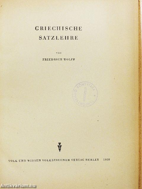 Griechische Satzlehre