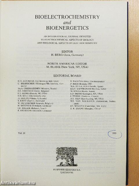 Bioelectrochemistry and Bioenergetics