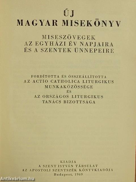 Új magyar misekönyv