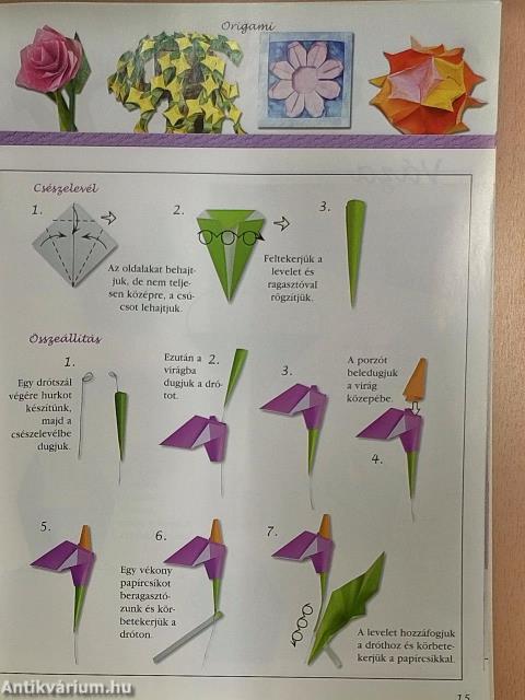 Origami papírdíszek