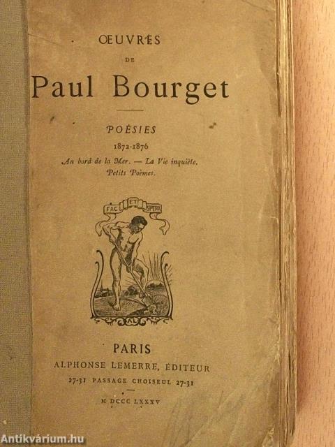 Oeuvres de Paul Bourget