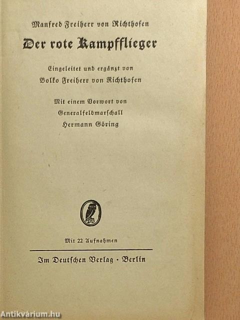 Der rote Kampfflieger (gótbetűs)