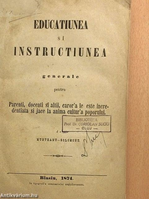 Educatiunea si instructiunea generale