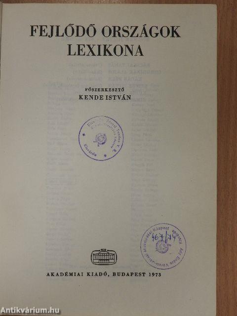 Fejlődő országok lexikona