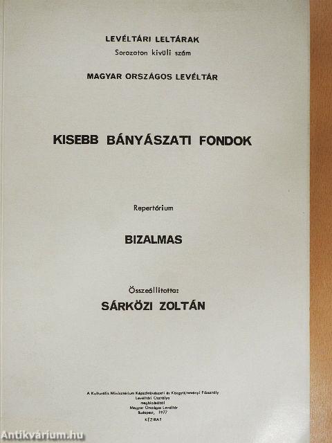 Kisebb bányászati fondok