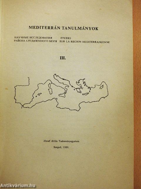 Mediterrán tanulmányok III.