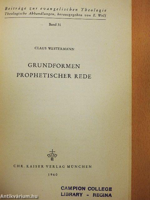 Grundformen Prophetischer Rede