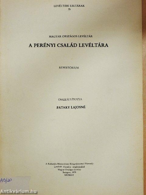 A Perényi család levéltára