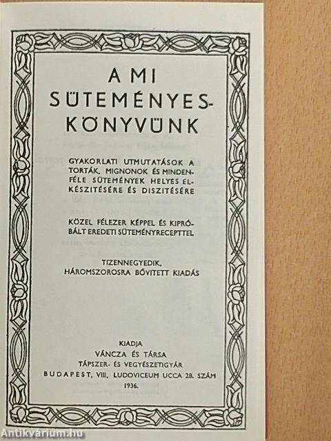 A mi süteményeskönyvünk