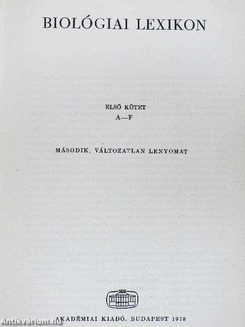 Biológiai lexikon 1-4.