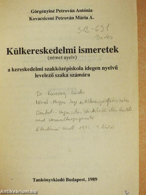 Külkereskedelmi ismeretek 