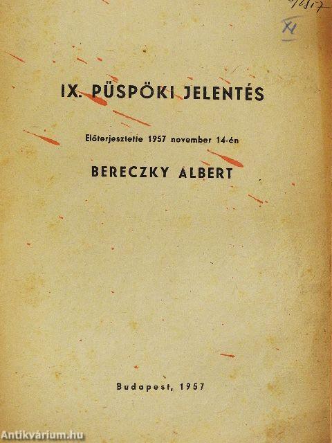 IX. püspöki jelentés