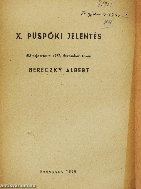 X. püspöki jelentés