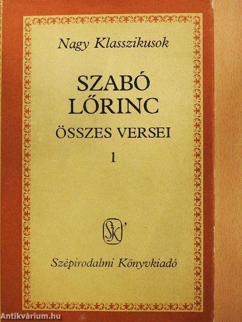 Szabó Lőrinc összes versei 1-2.