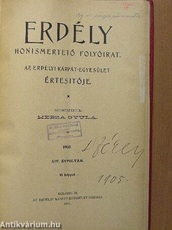 Erdély 1905/1-12.