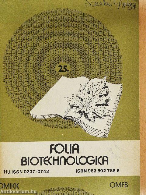 Folia Biotechnologica 25.