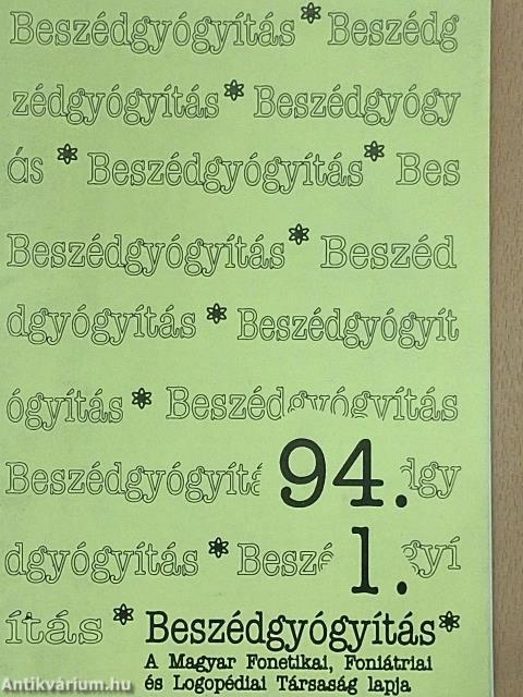 Beszédgyógyítás 1994/1.