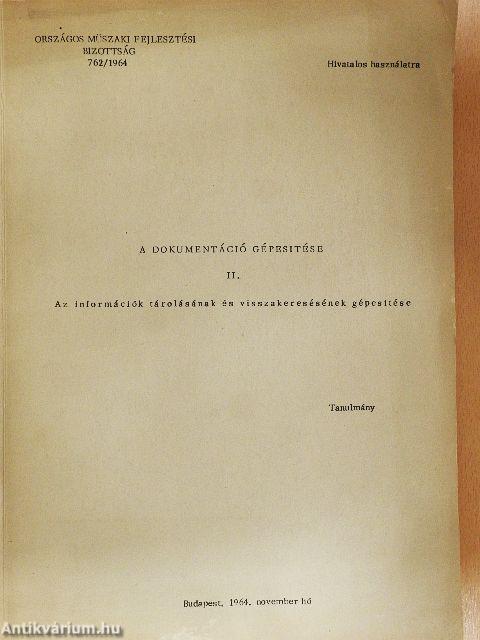 A dokumentáció gépesitése II.