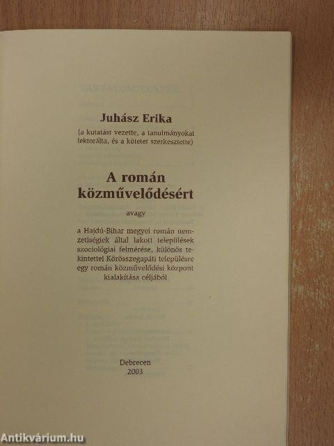 A román közművelődésért