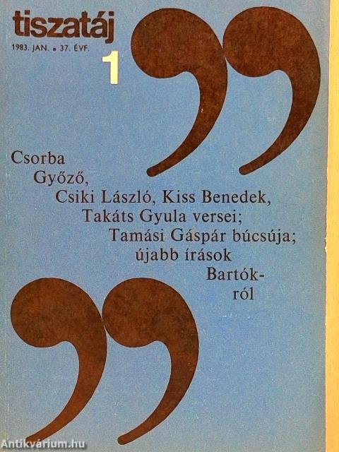 Tiszatáj 1983. január-december