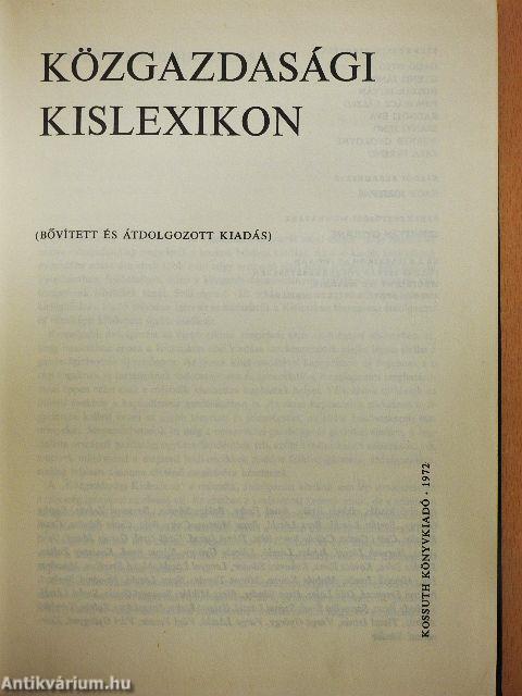 Közgazdasági Kislexikon