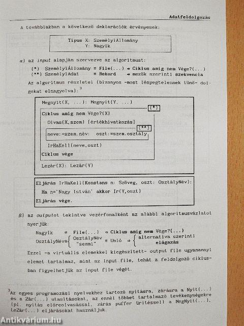 Módszeres programozás: Adatfeldolgozás