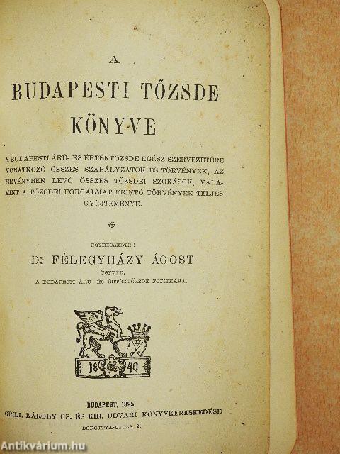 A budapesti tőzsde könyve