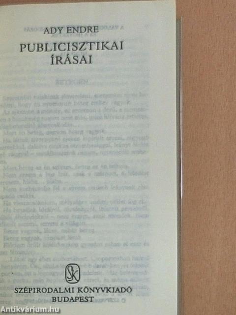 Ady Endre publicisztikai írásai
