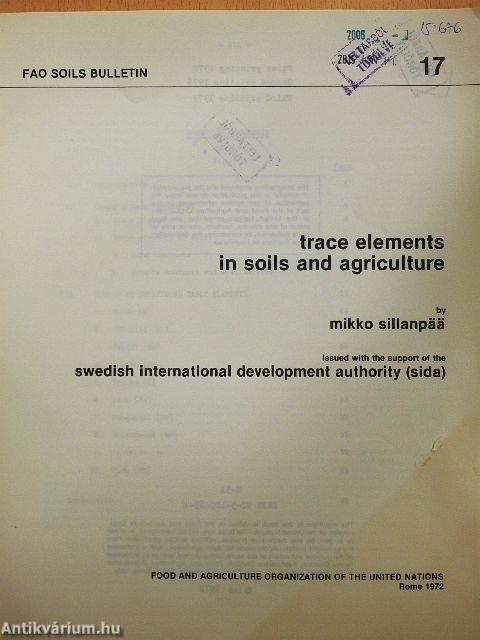 Trace elements in soils and agriculture