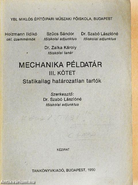 Mechanika példatár III.