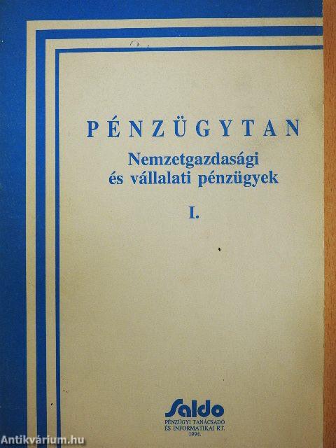 Pénzügytan I.